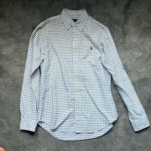 Ralph Lauren Men’s Button Down Dress Shirt Black and white striped size small